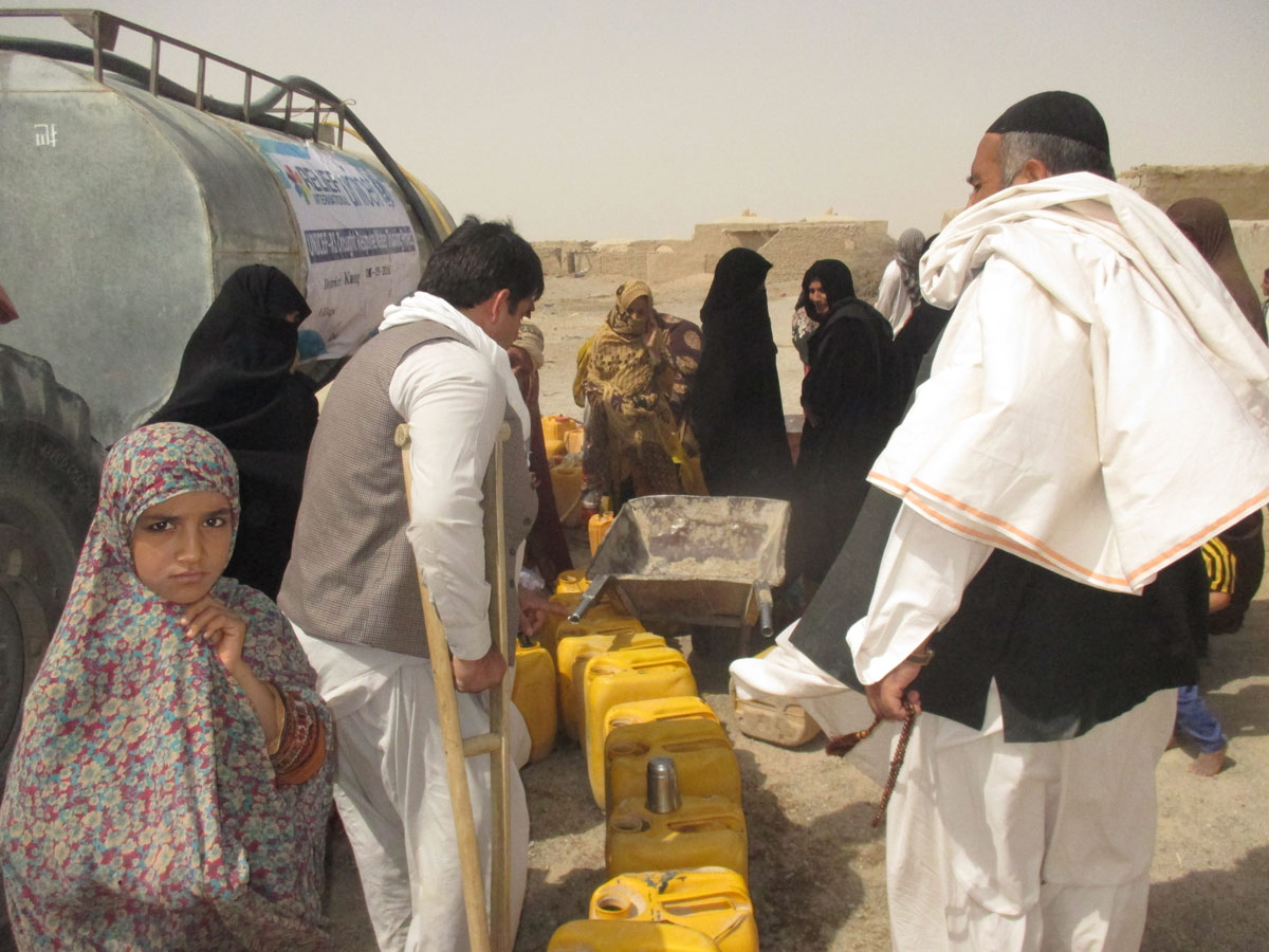 Water distribution in Nimroz Province.