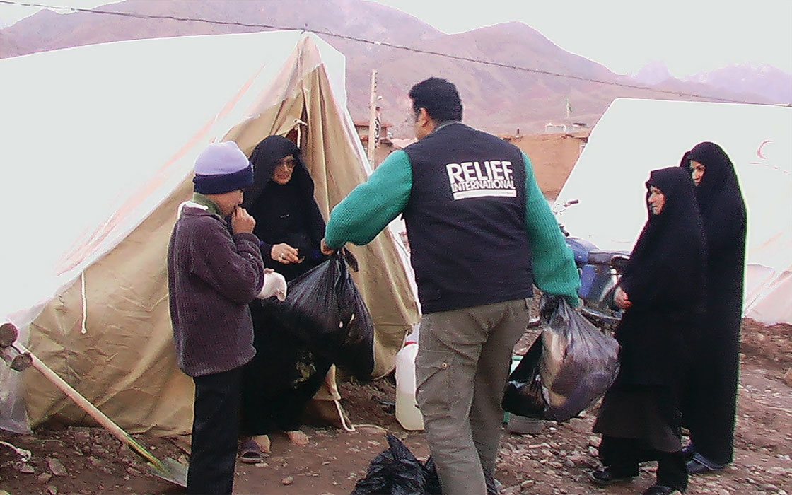 Relief International at work in Bam following 6.6 earthquake. RI