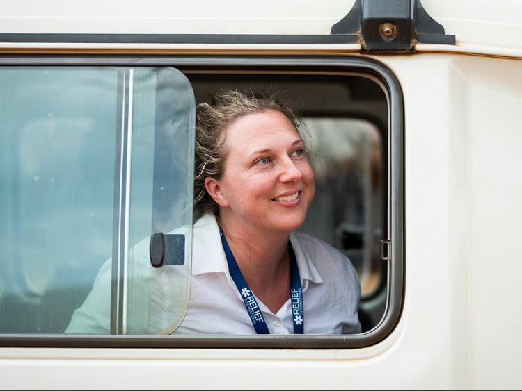 RI's Senior Communication Officer on a field visit to South Sudan. Elie Gardner/RI