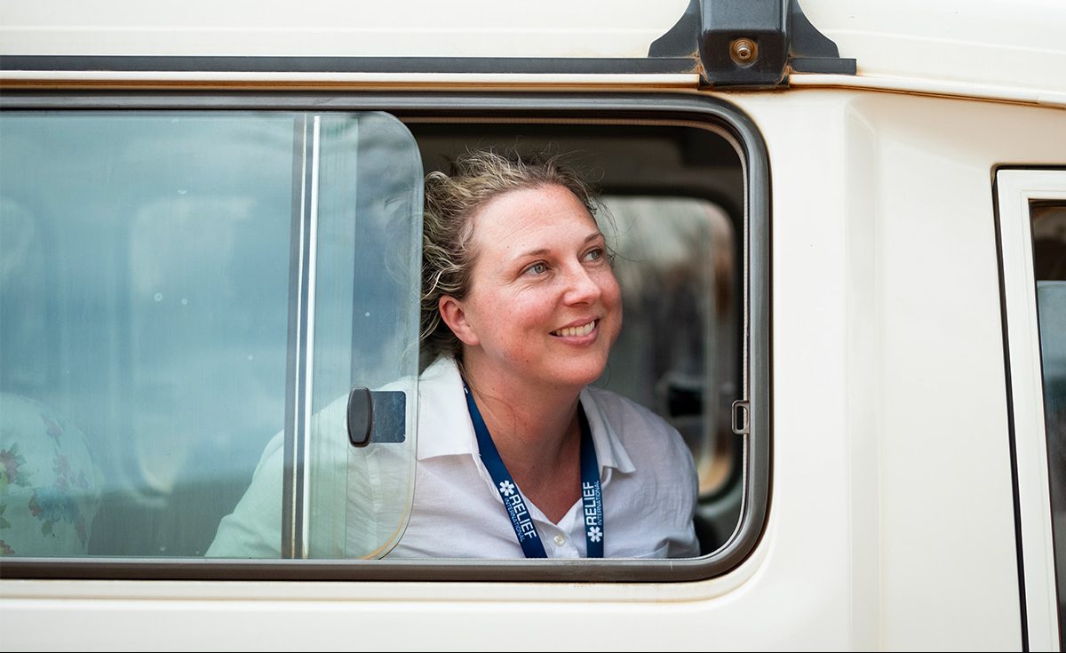 RI's Senior Communication Officer on a field visit to South Sudan. Elie Gardner/RI