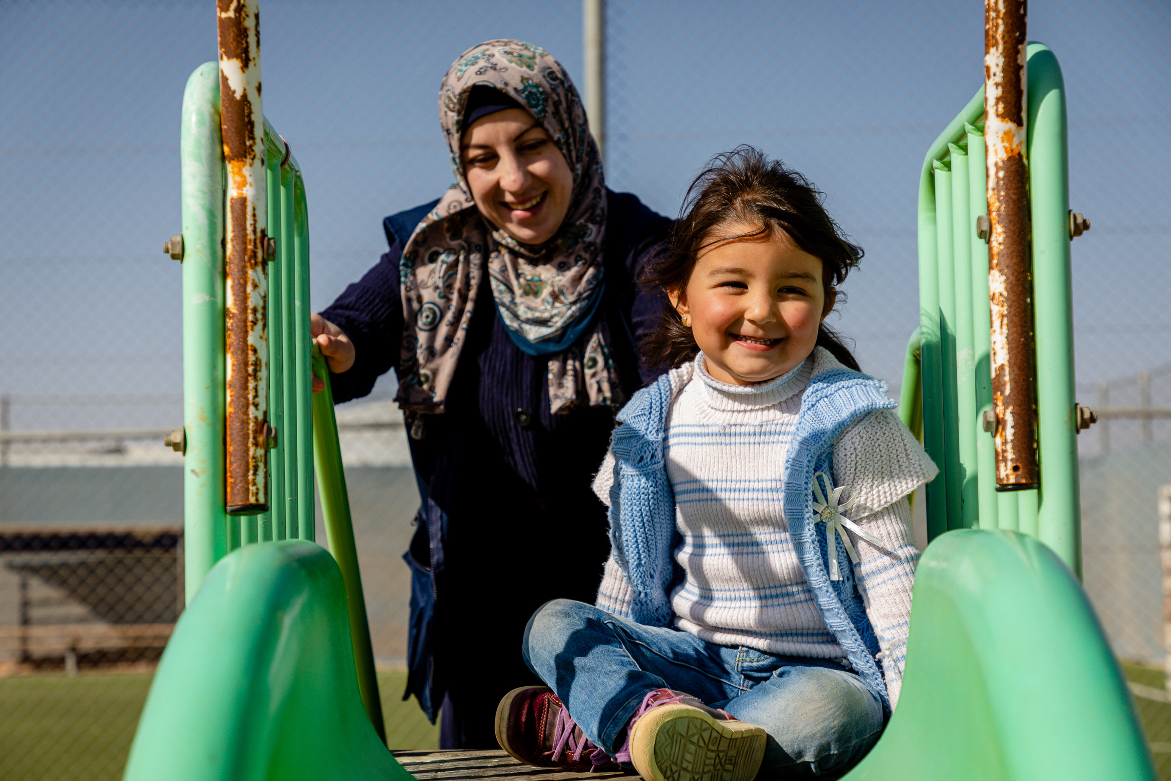 Rana-with-daughter-at-Azraq-ECD-center.jpg Rana-with-daughter-at-Azraq-ECD-center.jpg
