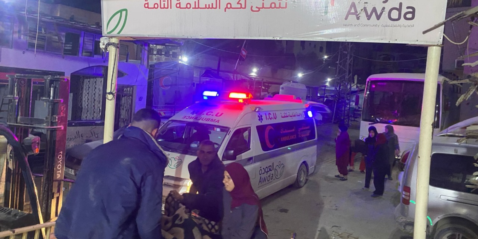 RI-supported Nuseirat hospital, Gaza Strip, following heavy attacks on civilians on 18 March 2025.